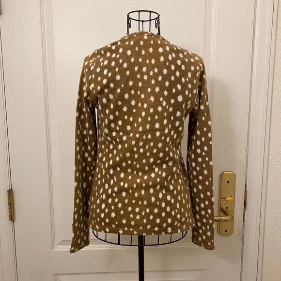 Vintage Iceberg Tan and Cream Doe Animal Print Cardigan Shell Set Size X-Small - Picture 4 of 8